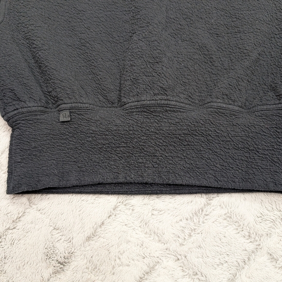 Lululemon Sweatshirt Womens 4 Black Textured Crewneck Pullover Casual Light - Picture 7 of 7